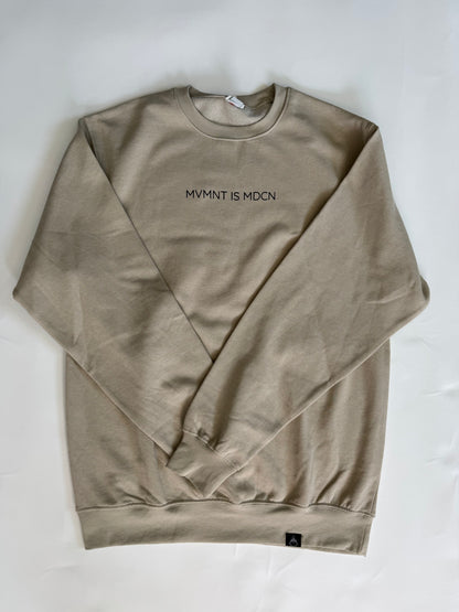 MVMNT IS MDCN Cozy Crewneck Tan