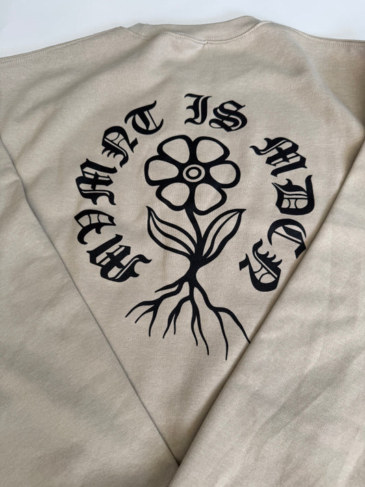 MVMNT IS MDCN Cozy Crewneck Tan