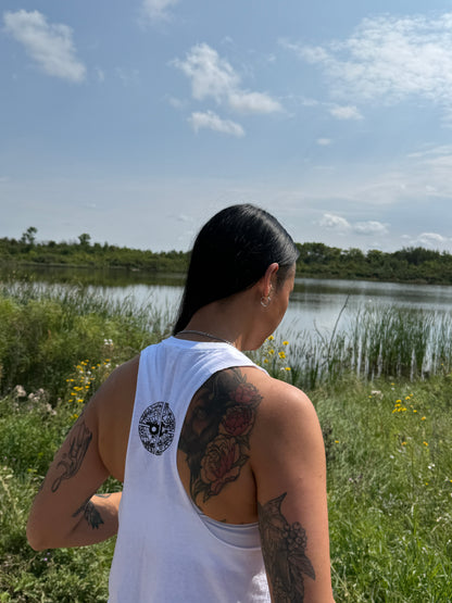 Newo Wellness Balance Your Medicine Wheel high neck cropped tank